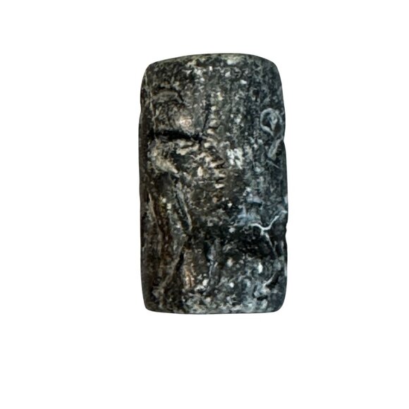 Antique Carved Stone Seal & Amulet Beads Indo-Persian Afghan Figures 7-Piece Lot - Picture 9 of 16